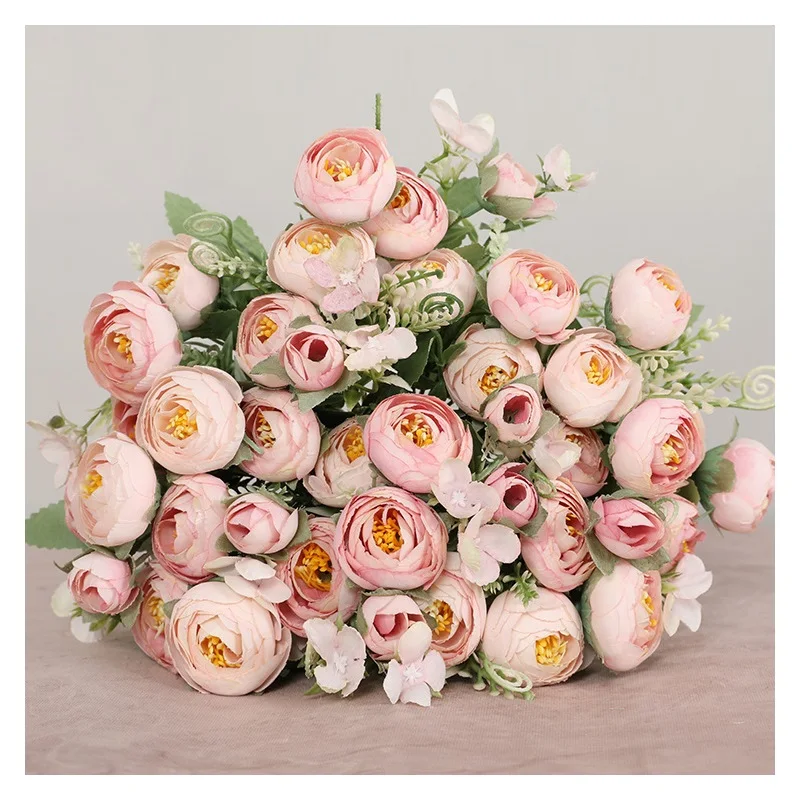 

Flores Artificiales Decoración Hogar Silk Artificial Flowers Rose Wedding Bouquet Deco Mariage Home Decor Ramos De Novia Rosas