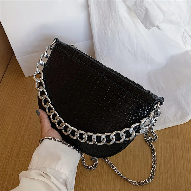 

Сумки через плечо из искусственной кожи для женщин 2020, модная сумка-мессенджер через плечо с цепочкой, женские сумки и кошельки, Сумка с крок...