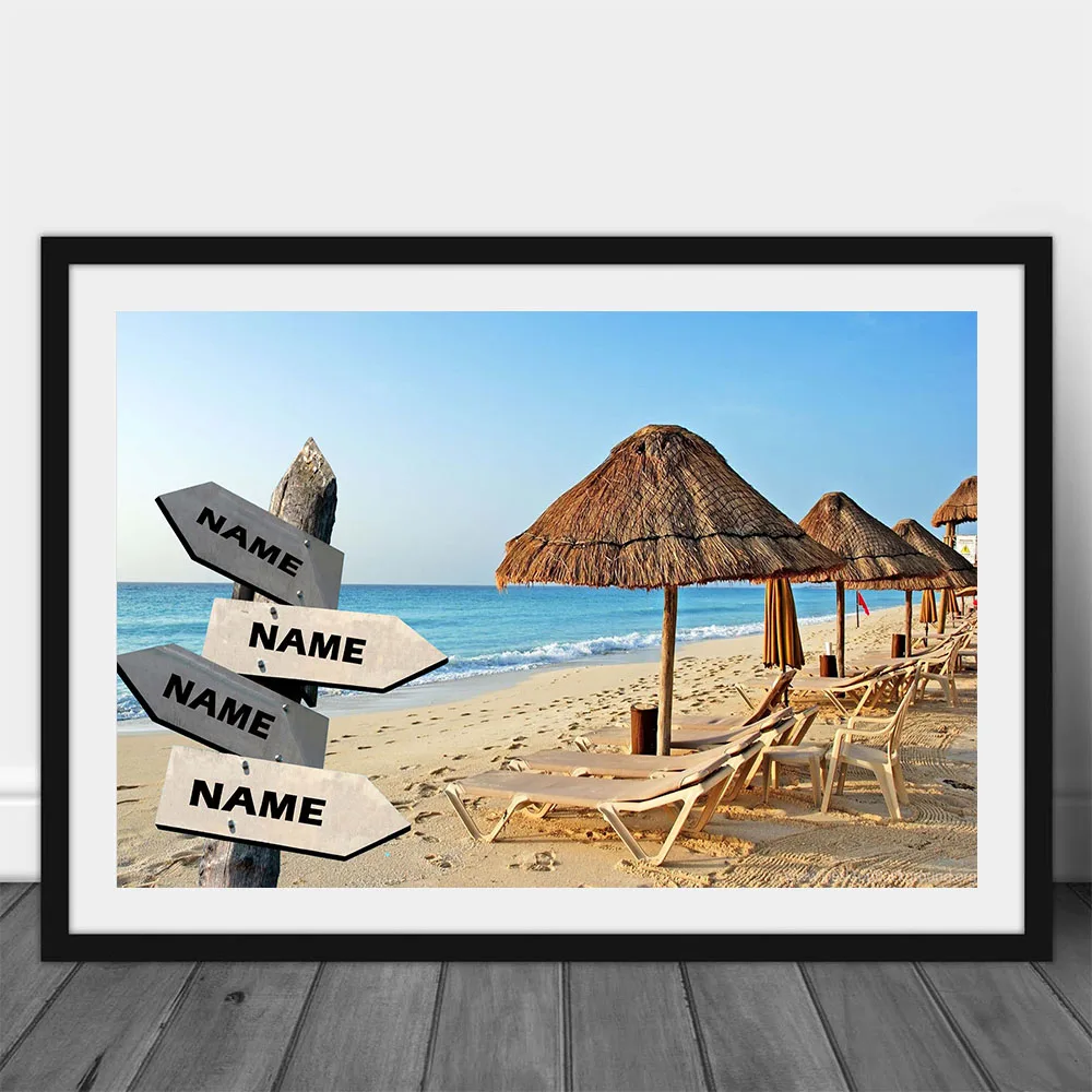 Настенная картина на заказ с именем холст красочным морским пейзажем