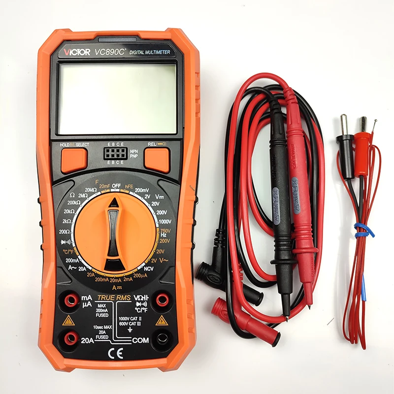 Цифровой мультиметр VICTOR VC890D VC890C +, профессиональный вольтметр True RMS, 20 МФ, конденсатор 20 А, измеритель тока 890C