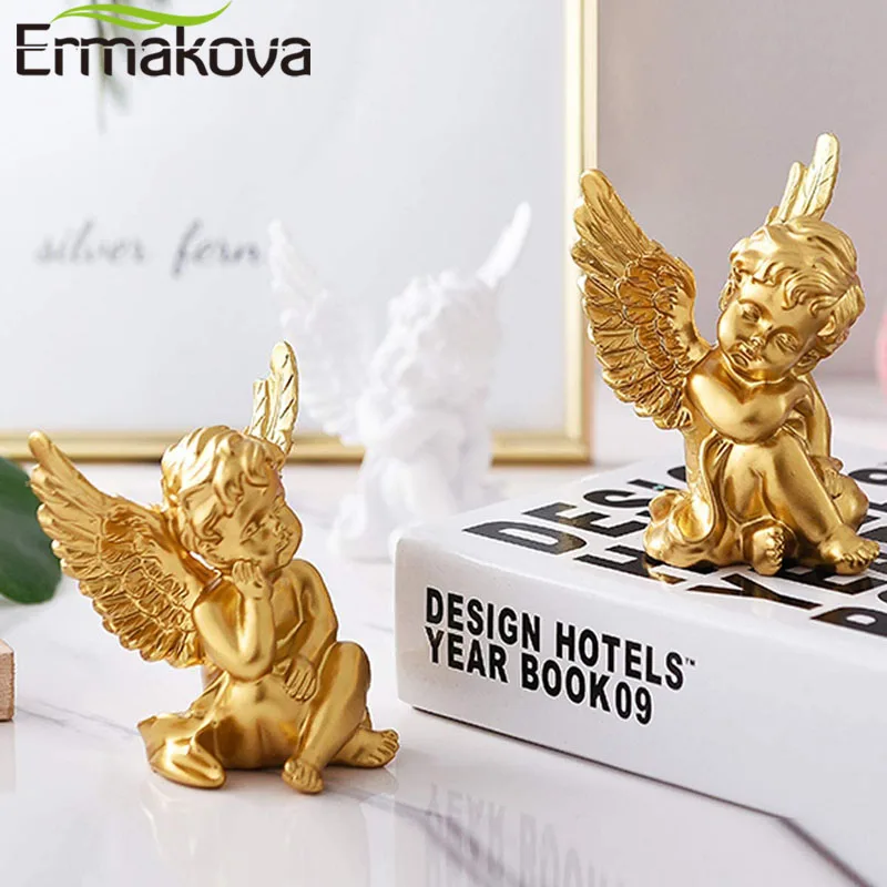 

ERMAKOVA Vintage Angel Statue Angel Sculpture Miniature Figurines Home Decoration Wedding Decor Crafts Birthday Gift