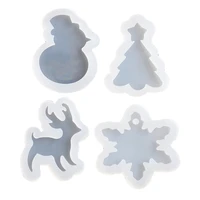 silicone mold for jewelry christmas tree deer snowma charms pendant resin silicone mould handmade tool epoxy resin molds