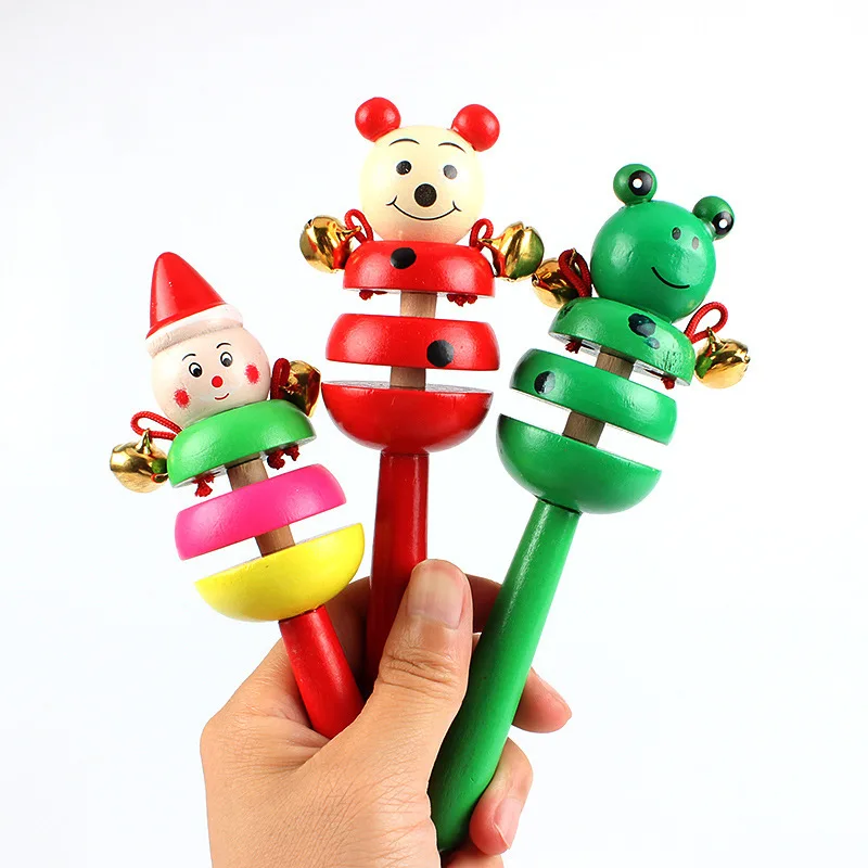 1 шт. деревянный тряски колокольчик погремушка звук игрушечный музыкальный