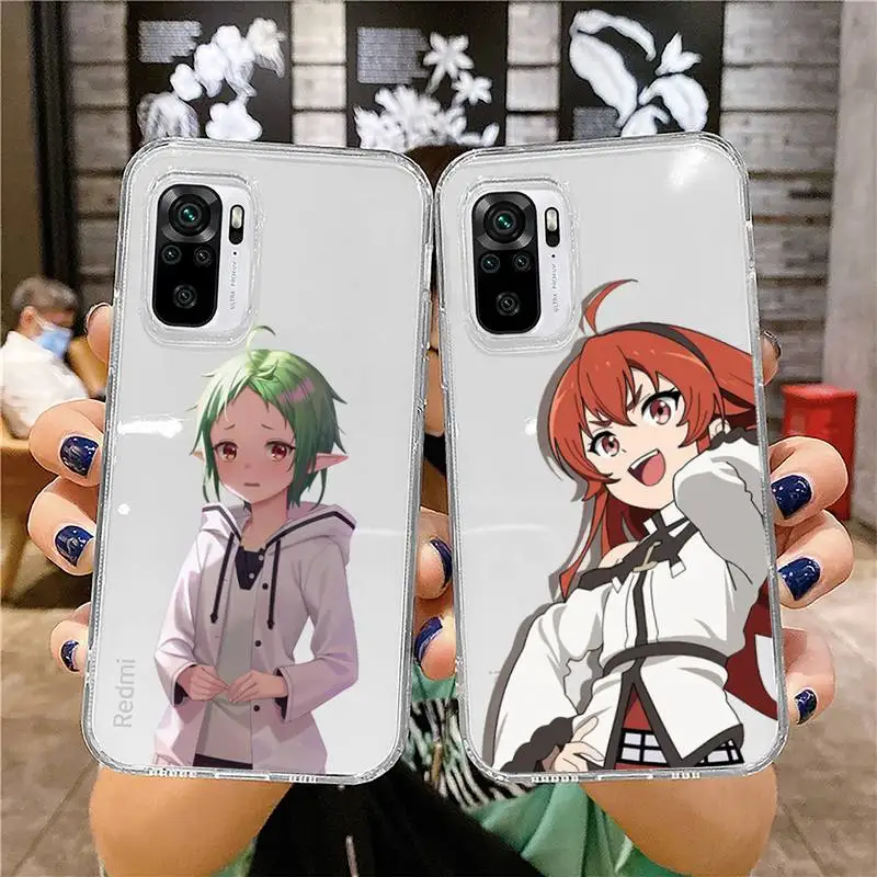 

Mushoku Tensei Anime Phone Case Transparent for Xiaomi mi 10T Poco F3 X3 M3 Redmi Note 11 8 9 9S 10 Pro