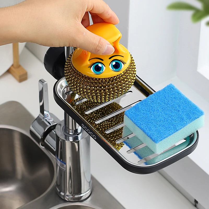 

Faucet Sponge Soap Drainage Storage Rack Sink Adjustable Dish Cloth Drain Holder Bathroom Kitchen Accessories Organizer