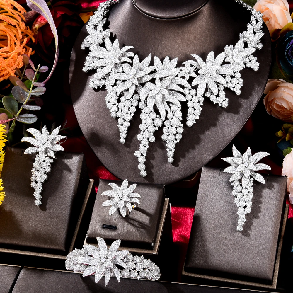 

Blachette Brand Exquisite Designer Unique Creative Fashion Luxury Floral Fruit Indian Women's Wedding Jewelry Set