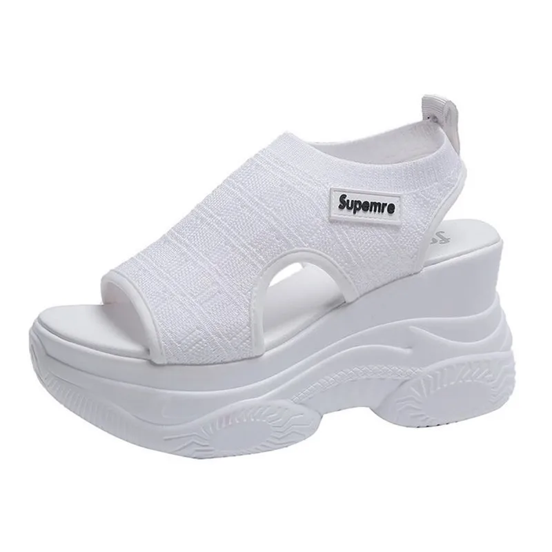 

Thick-soled wedge sandals women's high-heeled Rome 2021 summer new style sponge cake Korean comfortable fish mouth increased