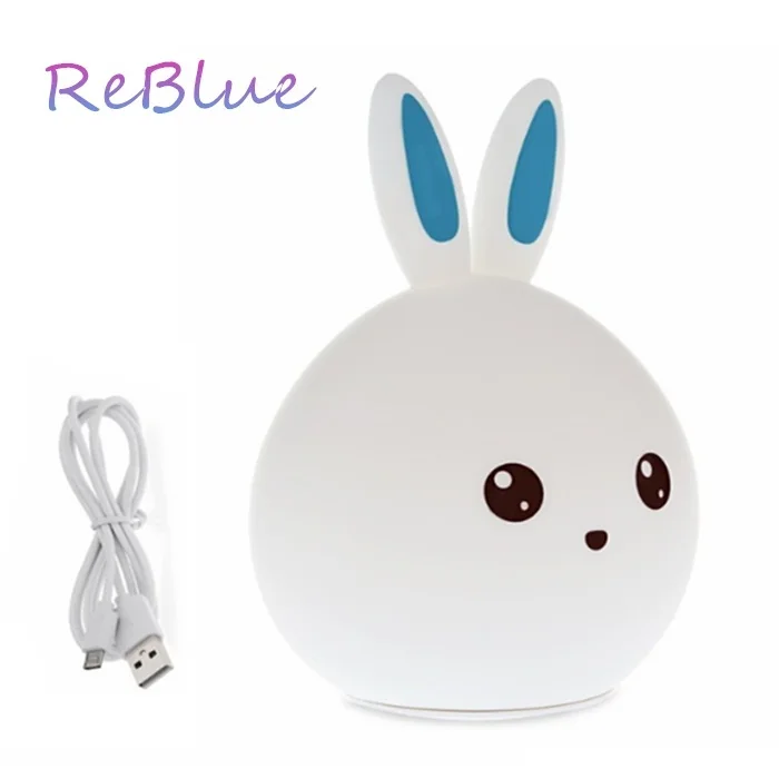 Blue Rabbit Light Veilleuse Enfant ночной Светильник Nachtlampje кролик лампа сенсорный датчик затемнения Ночной светильник аккумуляторная Ночная лампа для детской комнаты - Испускаемый цвет: Blue Rabbit Light