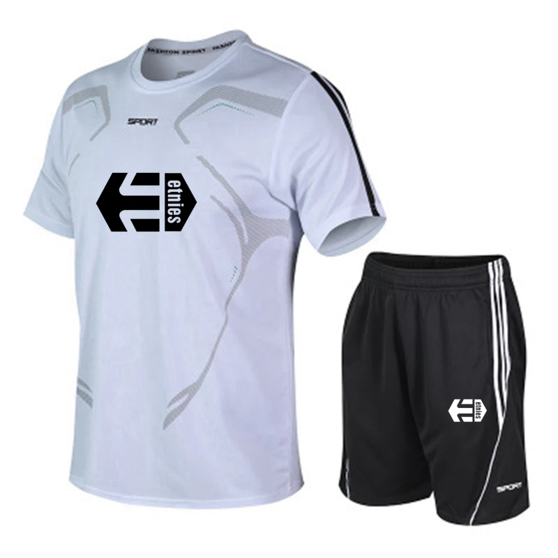 

2021 new men's brand sportswear Shorts Set short sleeve breathable T-shirt and shorts casual wear men's basketball training suit