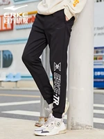 hongxing erke sports pants fall winter men thickened fried street ruffle handsome pants casual black closed cropped trousers for