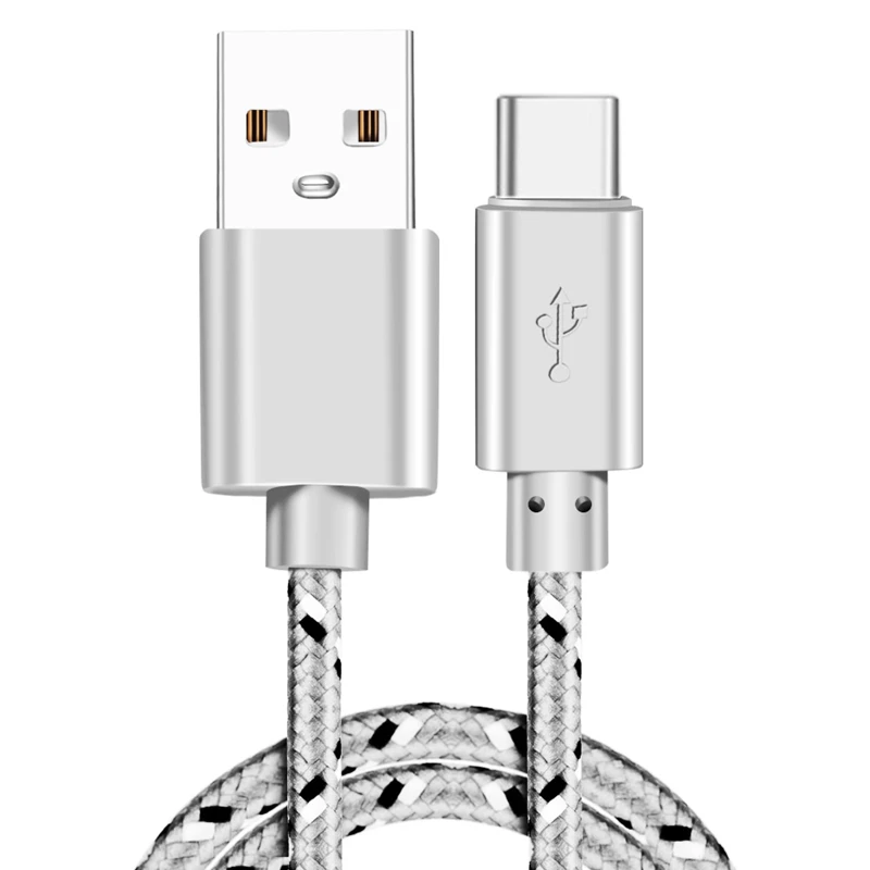 White Type C Olnylo usb type C кабель для быстрой зарядки кабель для передачи данных для samsung S10 S9 Note 9 Oneplus 7 xiaomi huawei телефонный кабель type-c USB C кабели - Цвет: White Type C