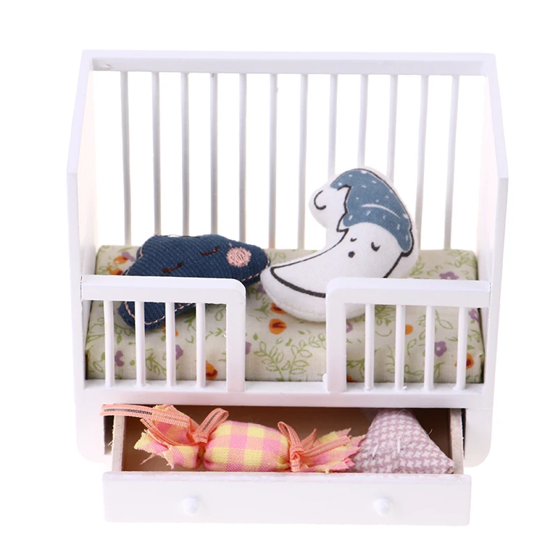 

1 Набор 1:12 кукольный домик миниатюрная мини детская кровать с подушкой мебель мини Гостиная Спальня украшение игрушка