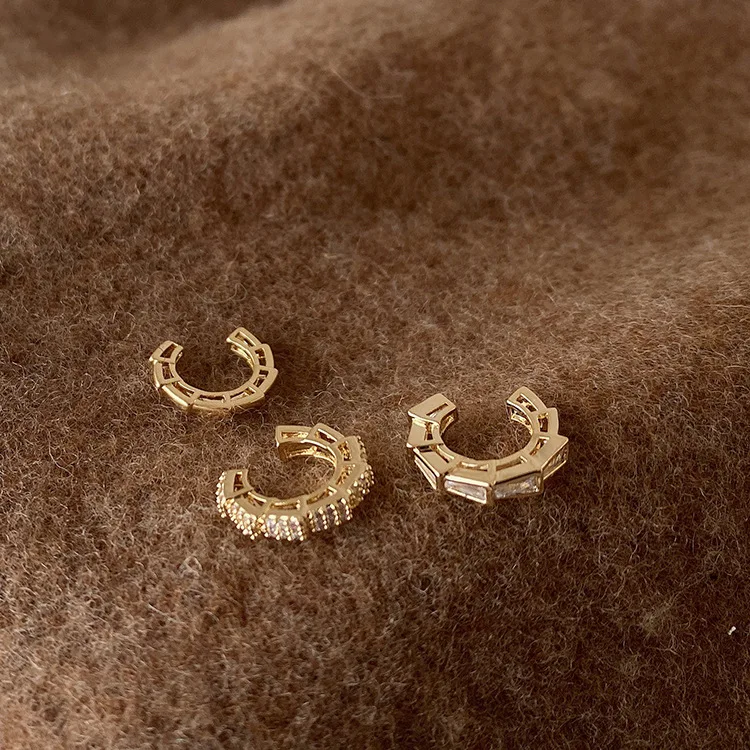 Роскошные поддельные пирсинг золотого и серебряного цвета манжеты для ушей