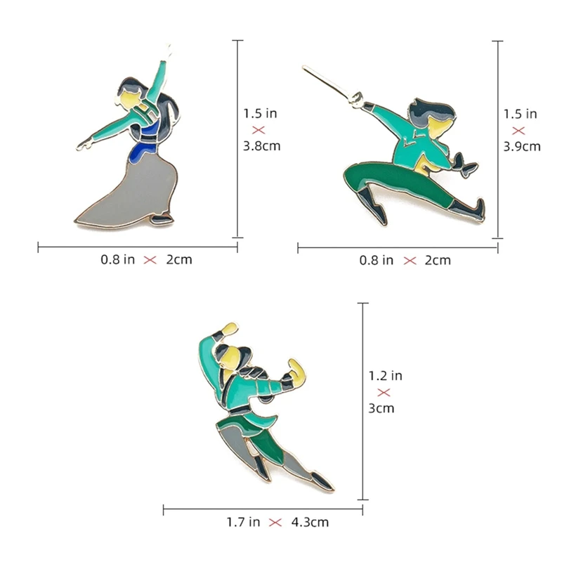 Новейший набор брошей значков из мультфильма в китайском стиле Kongfu Mulan