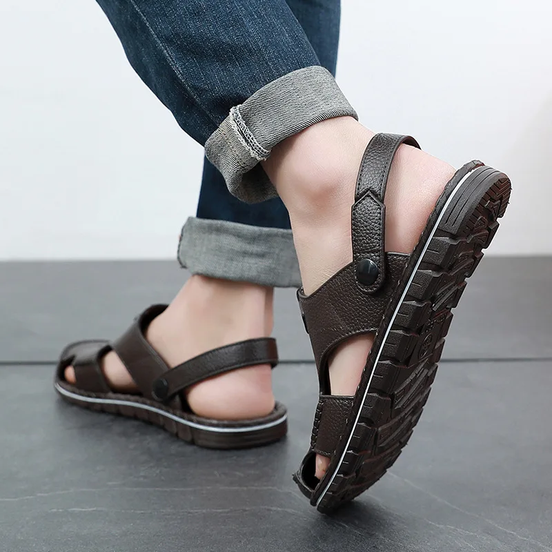 

2021 new fashion Baotou sandals men's breathable casual men's shoes dual-use sandals and slippers non-slip and waterproof