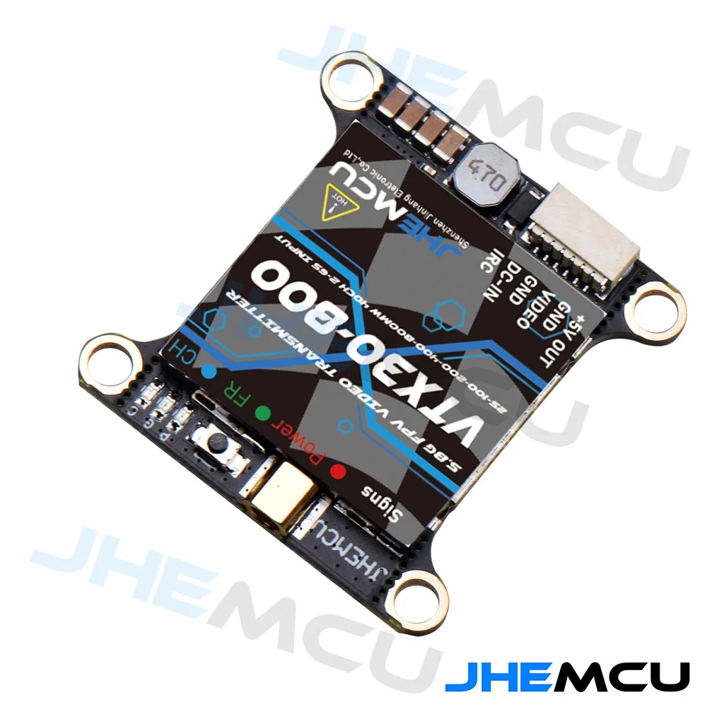 JHEMCU VTX30-800 5 8G 40CH PitMode 25mW 100mW 200mW 400mW 800mW регулируемый VTX 2-6S 30X30mm для радиоуправляемого