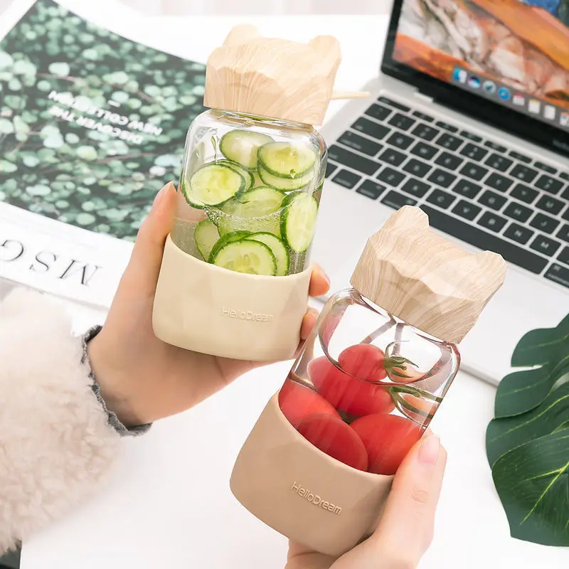 340 мл стеклянная портативная термостойкая стильная прозрачная чашка для молока и