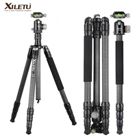 xiletu pa 2c36 carbon fiber tripod professional travel accessories camera stand monopod for dslrs video camera with ball head