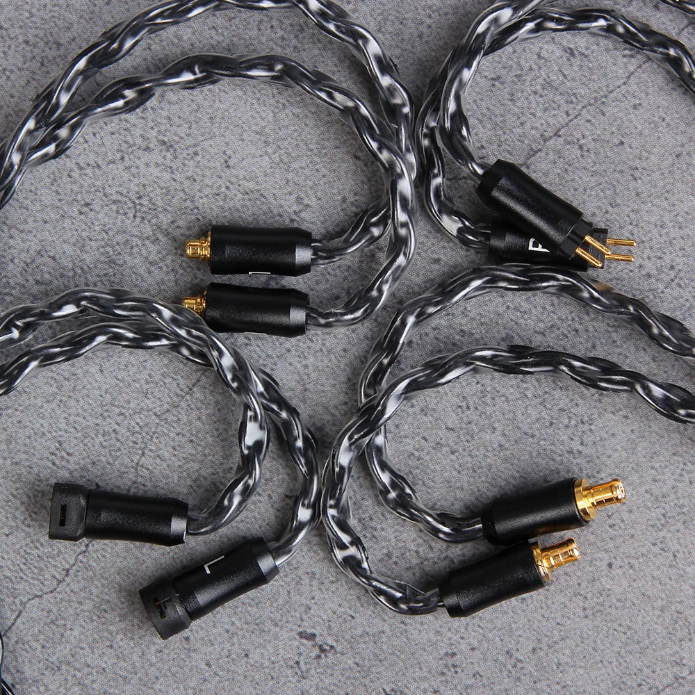 FDBRO MMCX Серебристые наушники кабель 8 Core с серебряным покрытием обновления кабель углеродного волокна 2Pin 2,5/3,5/4,4 сбалансированный кабель для SE846 SE535