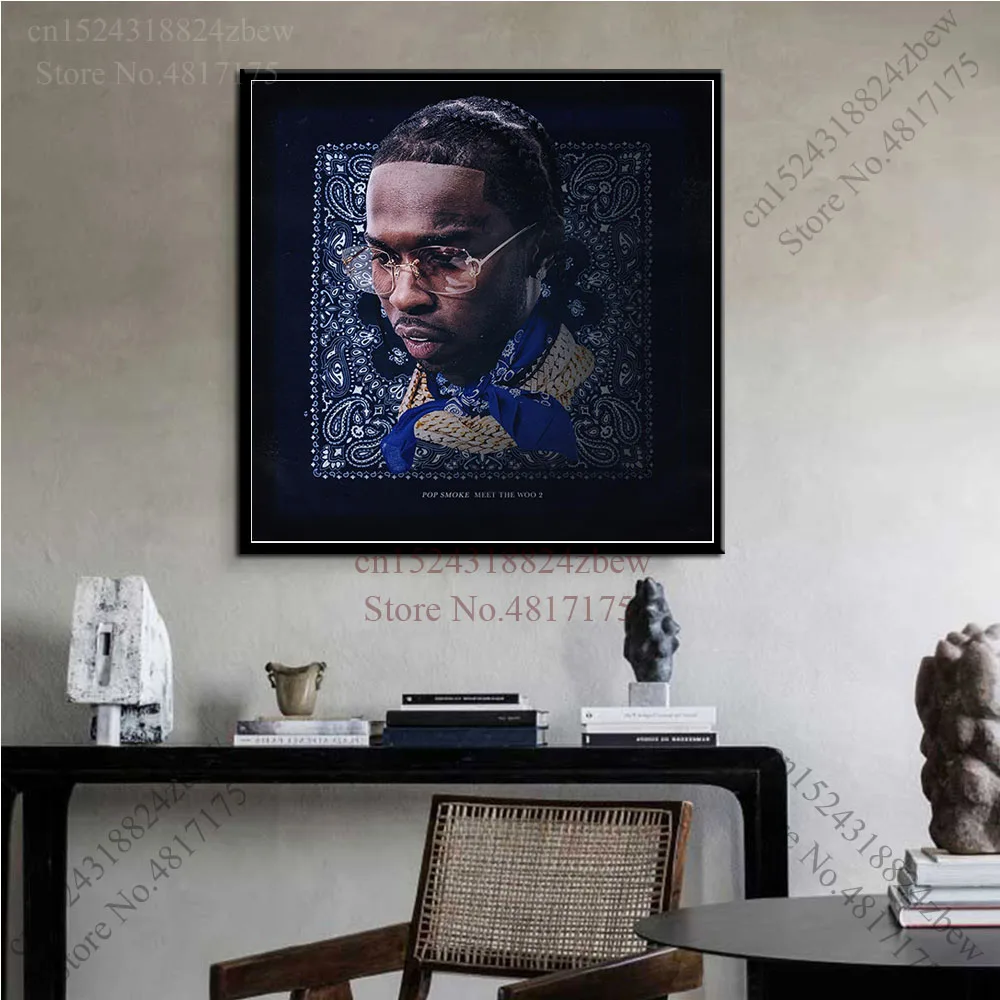 Pop Smoke горячий постер рэпер певец музыкальный альбом Холст Картина стена