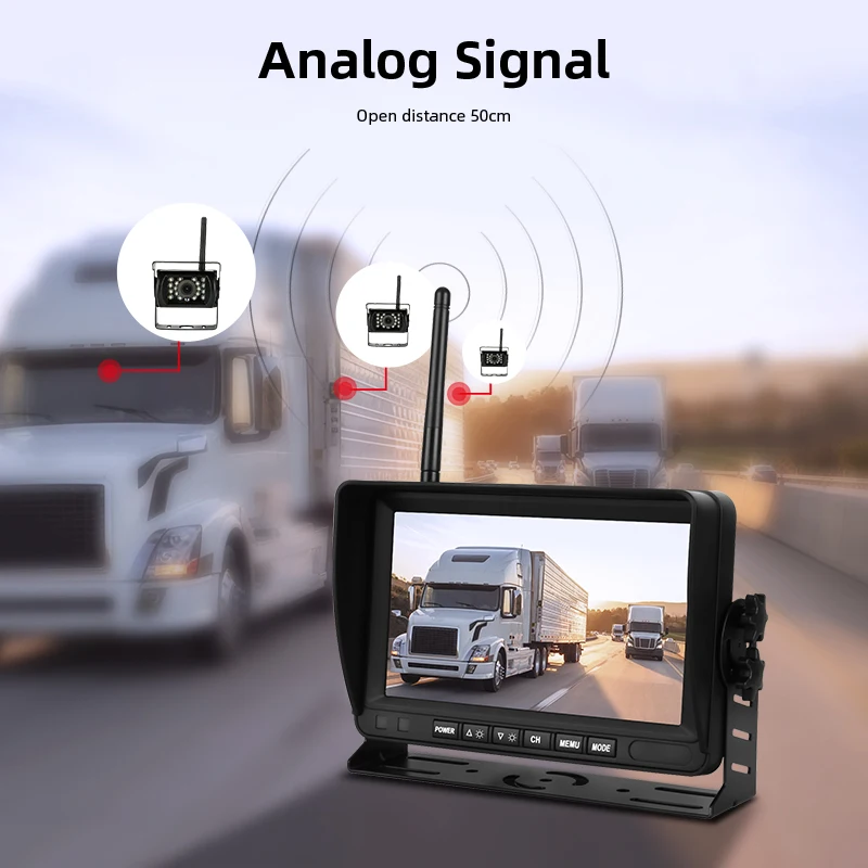 $64.14 Jansite 7 inch Wireless Rear Camera Car Monitor Reverse Image Rear View Backup Parking Camera for Truck Car SUV RV Night Vision