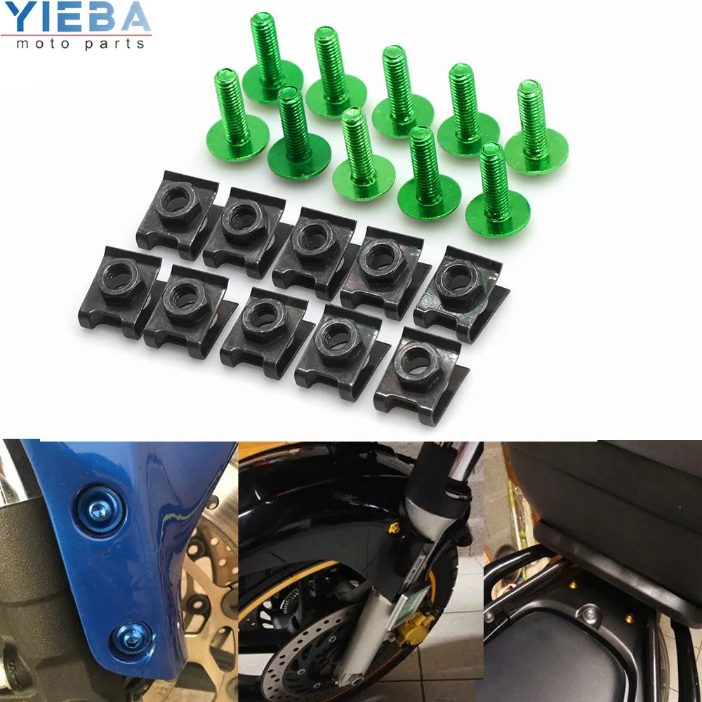 Болты Обтекатели для кузова мотоцикла 10 шт. 6 мм крепежные зажимы винтовые