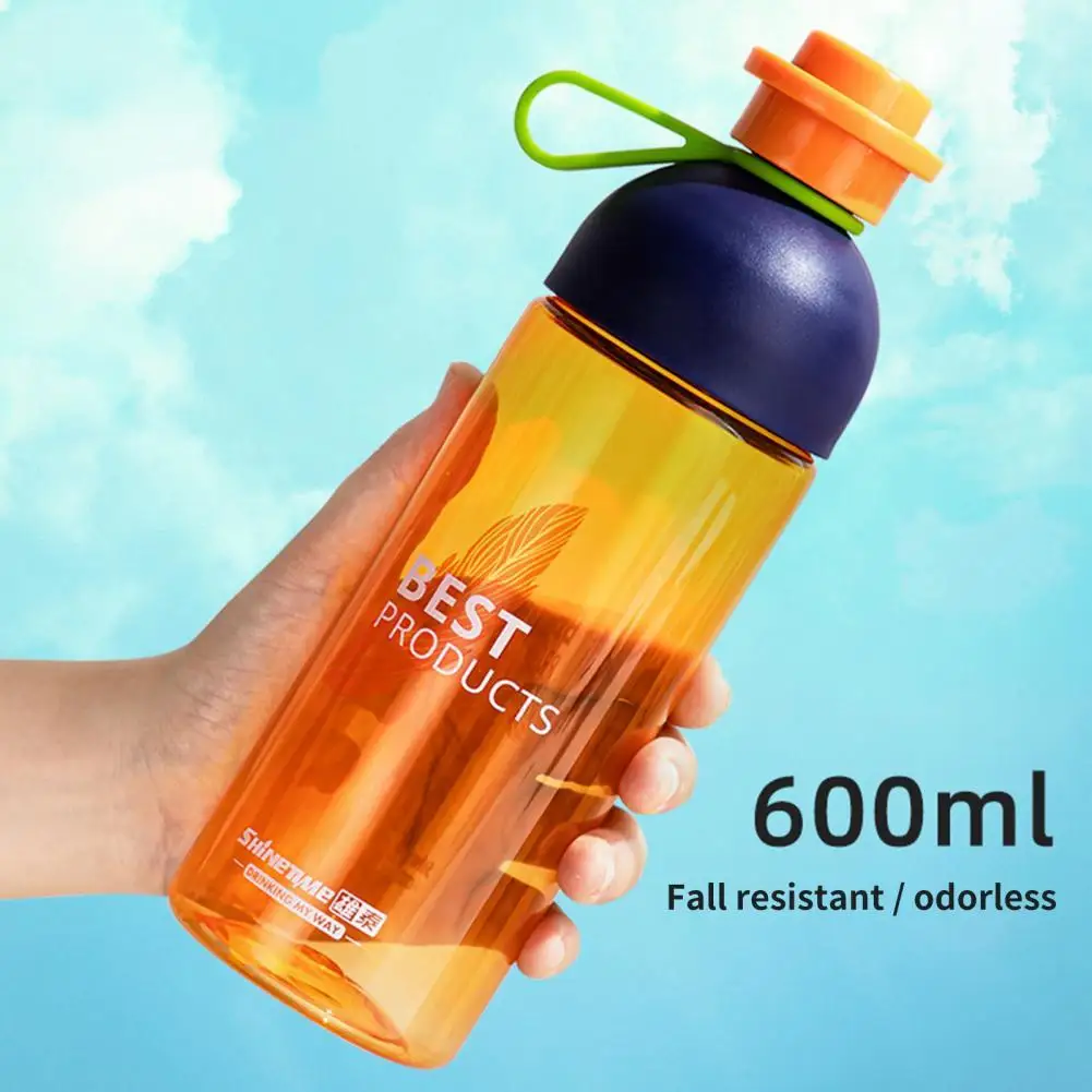 

600ml Water Bottle Large Capacity Heat Resistant Plastic Compact Hiking Cycling Sports Water Bottle for Home
