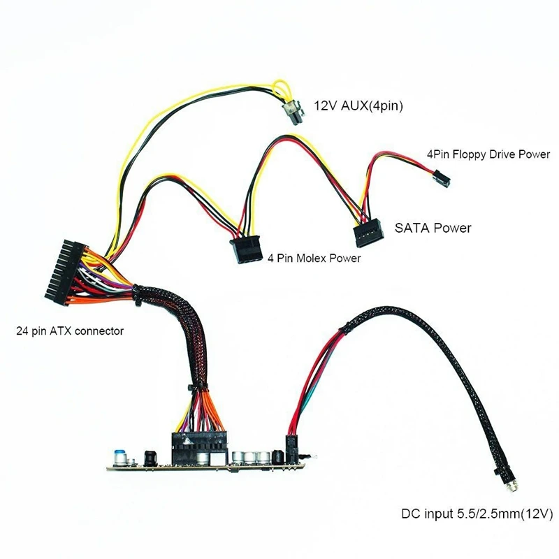 Постоянного тока в переменный блок питания Atx 19V 150W 24Pin БП ПК Mini ITX Мощность модуль