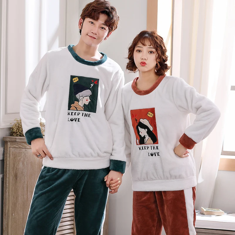 Пижамный комплект Женский из 2 предметов плотная мягкая фланелевая модная