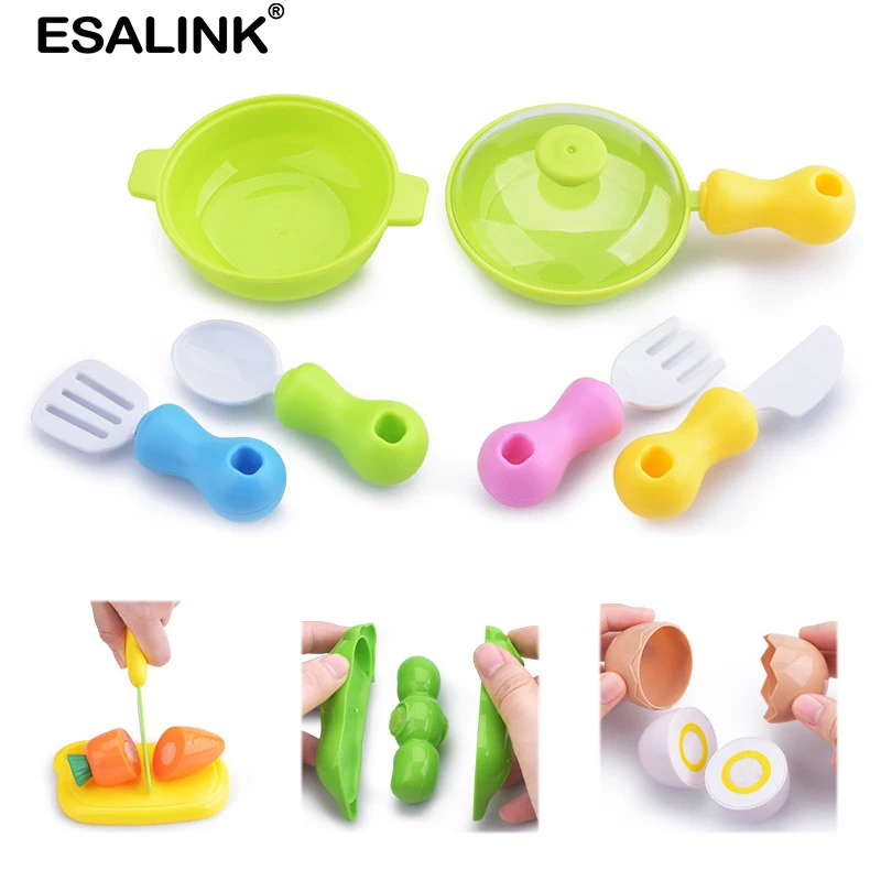 ESALINK 16 шт. кухонные игрушки резка фруктов овощей игрушка кухонная посуда для