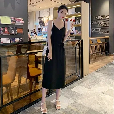 

InstaHot Sexy Satin V Neck Maxi Dress Women Spaghetti Strap Sleeveless Backless Side Split Long Dresses 2019 Spring Lady Vestido