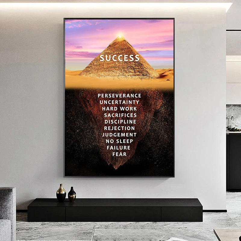 

Ice Mountain Success Motivational Quote Poster Nordic Canvas Painting Prints Wall Art Picture For Office Home Decoration Cuadros