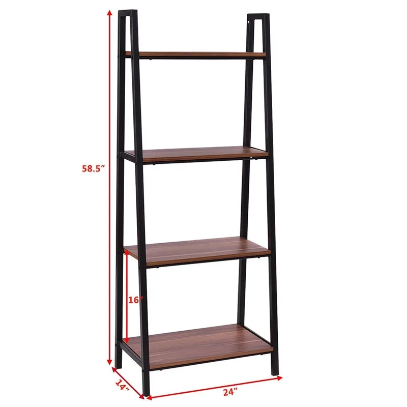 2 шт 4 уровневая современная лестница книжная полка стальная MDF книжные шкафы HW55458|