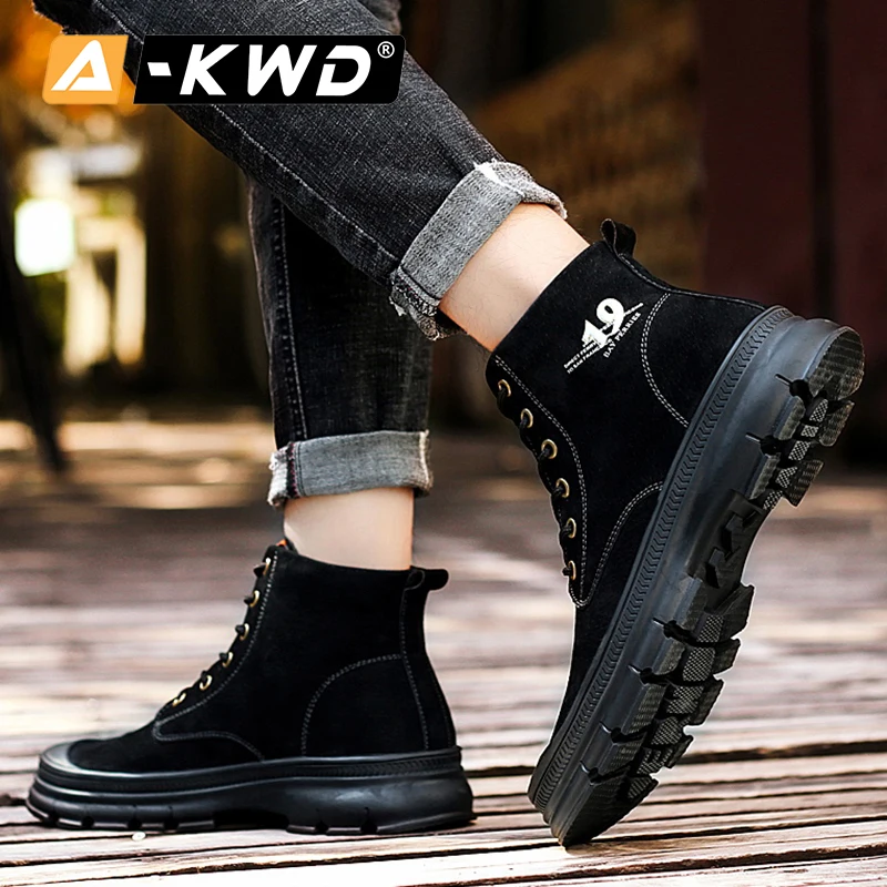 Кроссовки Outdor мужские высокие натуральная кожа рабочая обувь модные