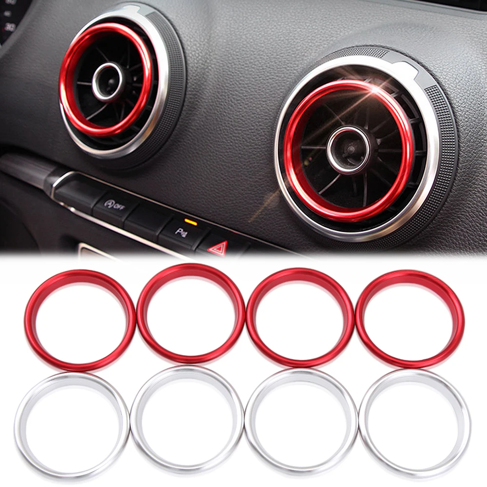 4 шт алюминиевый сплав Вентиляционное кольцо крышка наклейки для Audi A3 8V S3 2014 2019