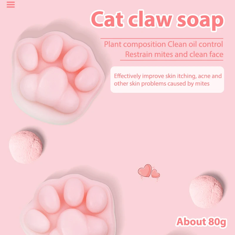 

Peach cat claw soap acne removing makeup cleansing essential oil soap cat claw soap mite removing moisturizing jelly soap