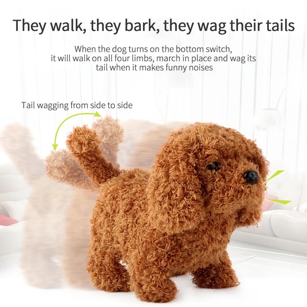 

Electric Smart Toys Can Teddy Dog Lovely Puppy Walking Can Wag Tail Simulate Plush Toys for Children Toys Gift
