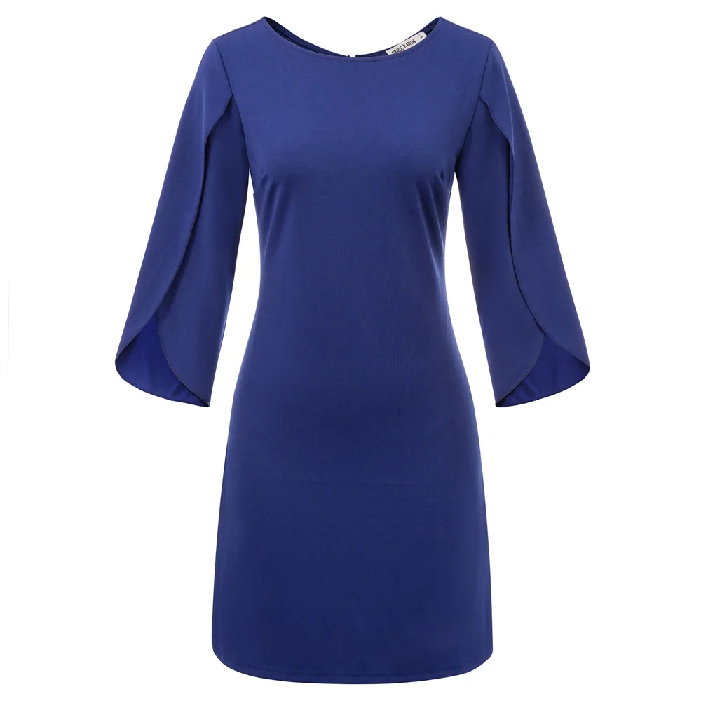 GK женское платье с рукавом три четверти v-образным вырезом и повседневное