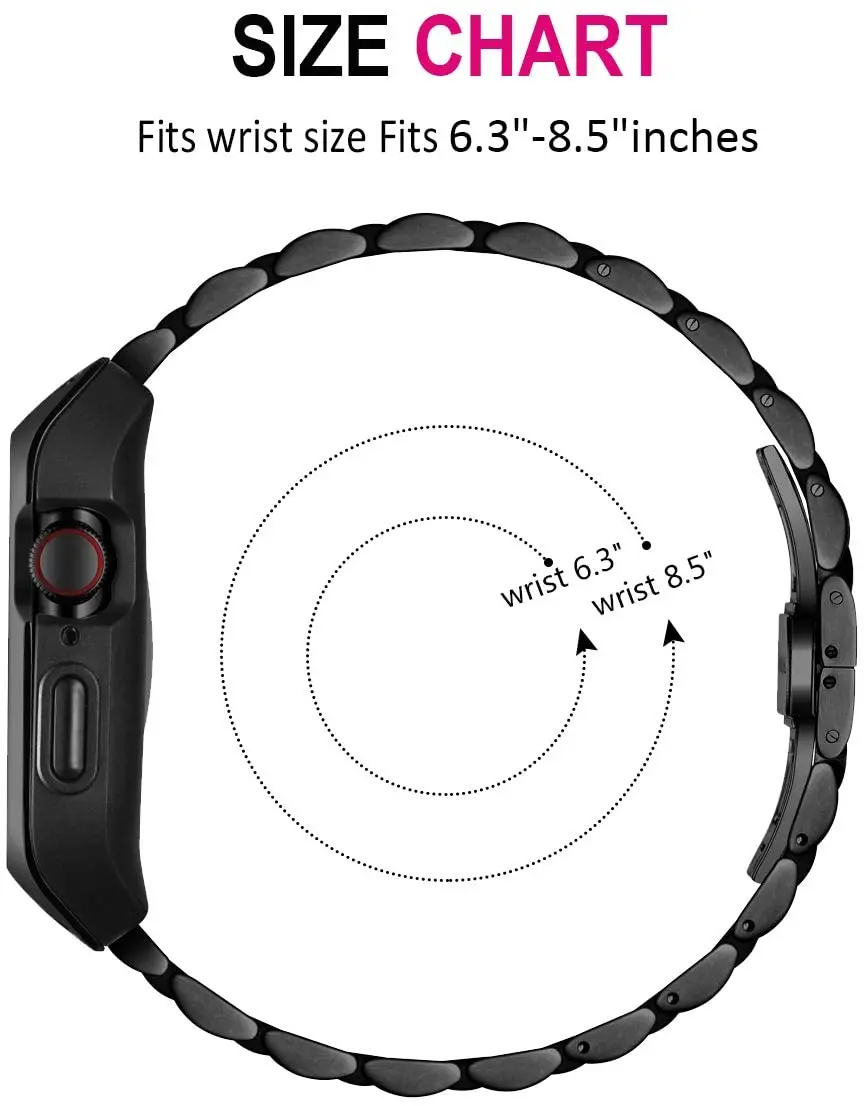 

Apple Watch Band 42mm Series 3 with Case, Stainless Steel iWatch 42mm Bands with Protective Cover for Apple Watch Series 3