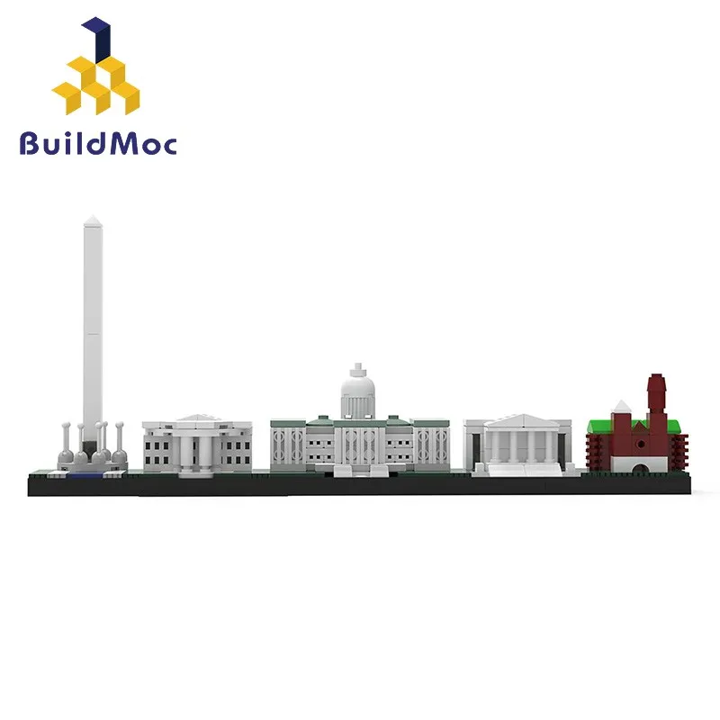 

MOC City Architecture Washington DC Skyline Assembly Building Blocks Set Educational Toys Gifts For Children Cities Mini Model
