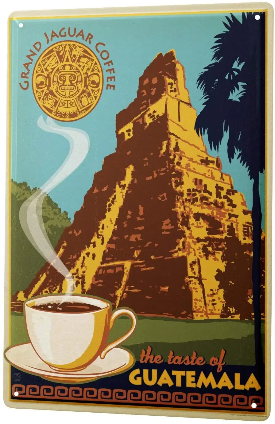 

С 2004 года, жестяная металлическая пластина, декоративная табличка, домашний декор, таблички, 30x40 см, кухня, Гватемала, кофе