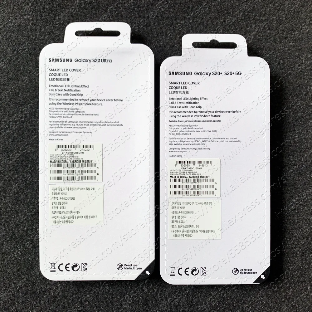 Оригинальный чехол Samsung S20 Ultra Led для Galaxy Plus с Умной светодиодной подсветкой