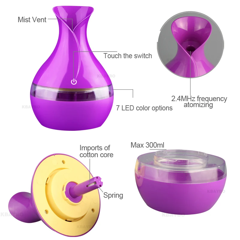 300 мл цвет воздуха ультразвуковой увлажнитель эфирное масло диффузор