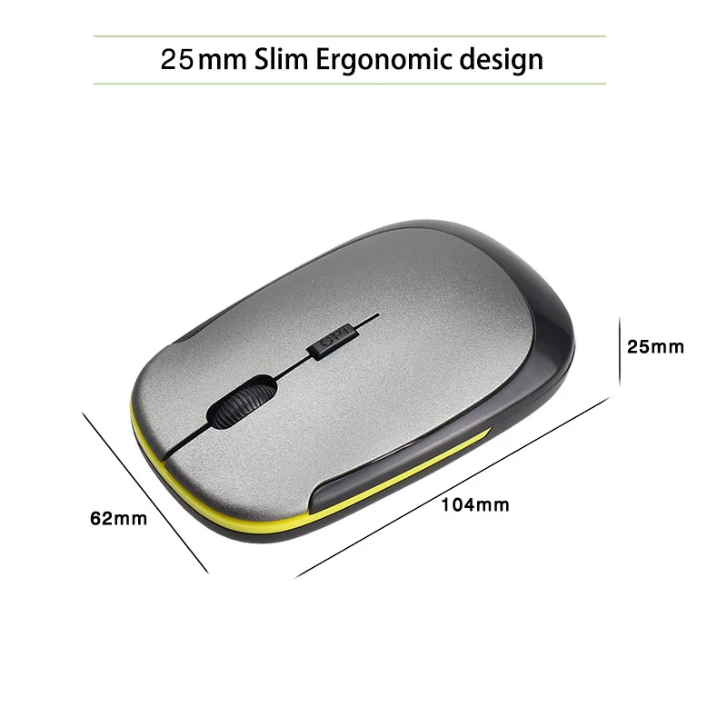 Беспроводная мышь Basix 2 4 ГГц ультра тонкий мини usb приемник сменная оптическая