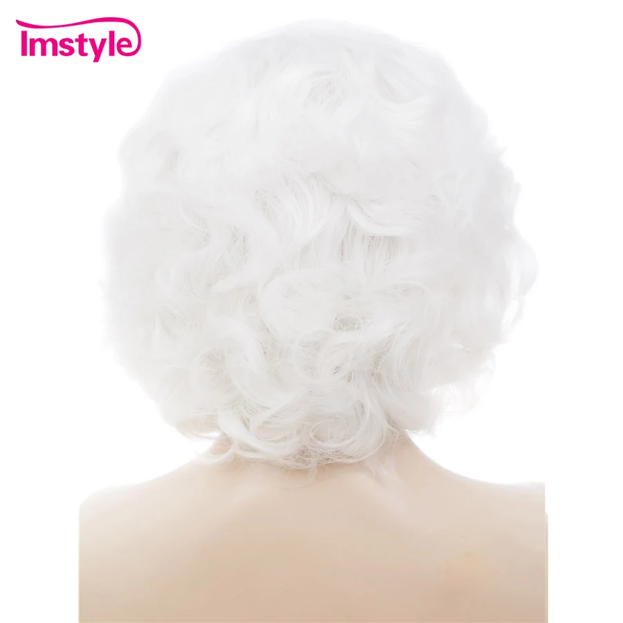 Imstyle белые парики на сетке спереди синтетические волосы для женщин короткий