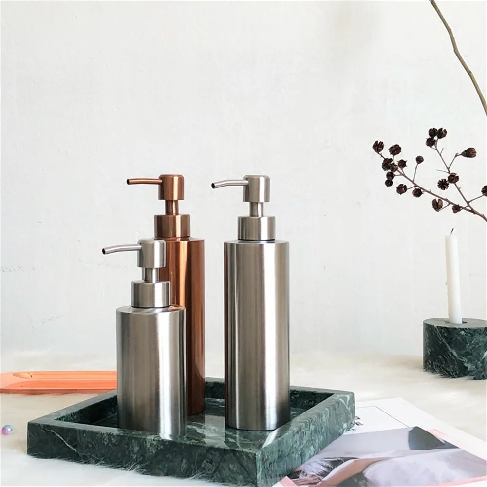 Розовое золото металлическая бутылка для хранения скандинавский шампунь ванной