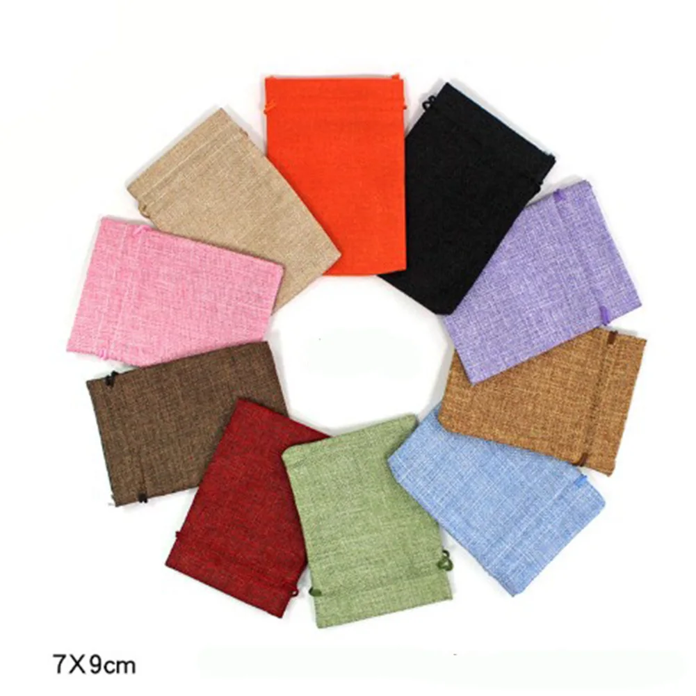 1 шт. Джутовая сумка на шнурке для украшений|Мешки с кулиской| |