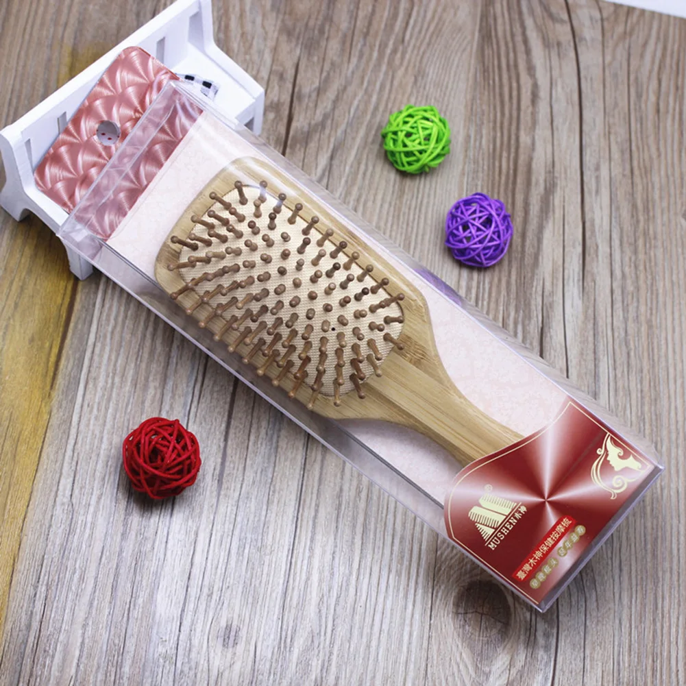 

Bamboo Pin Hair Health Portable Comb Detangling Brush Static-free Scalp Massage Natural
