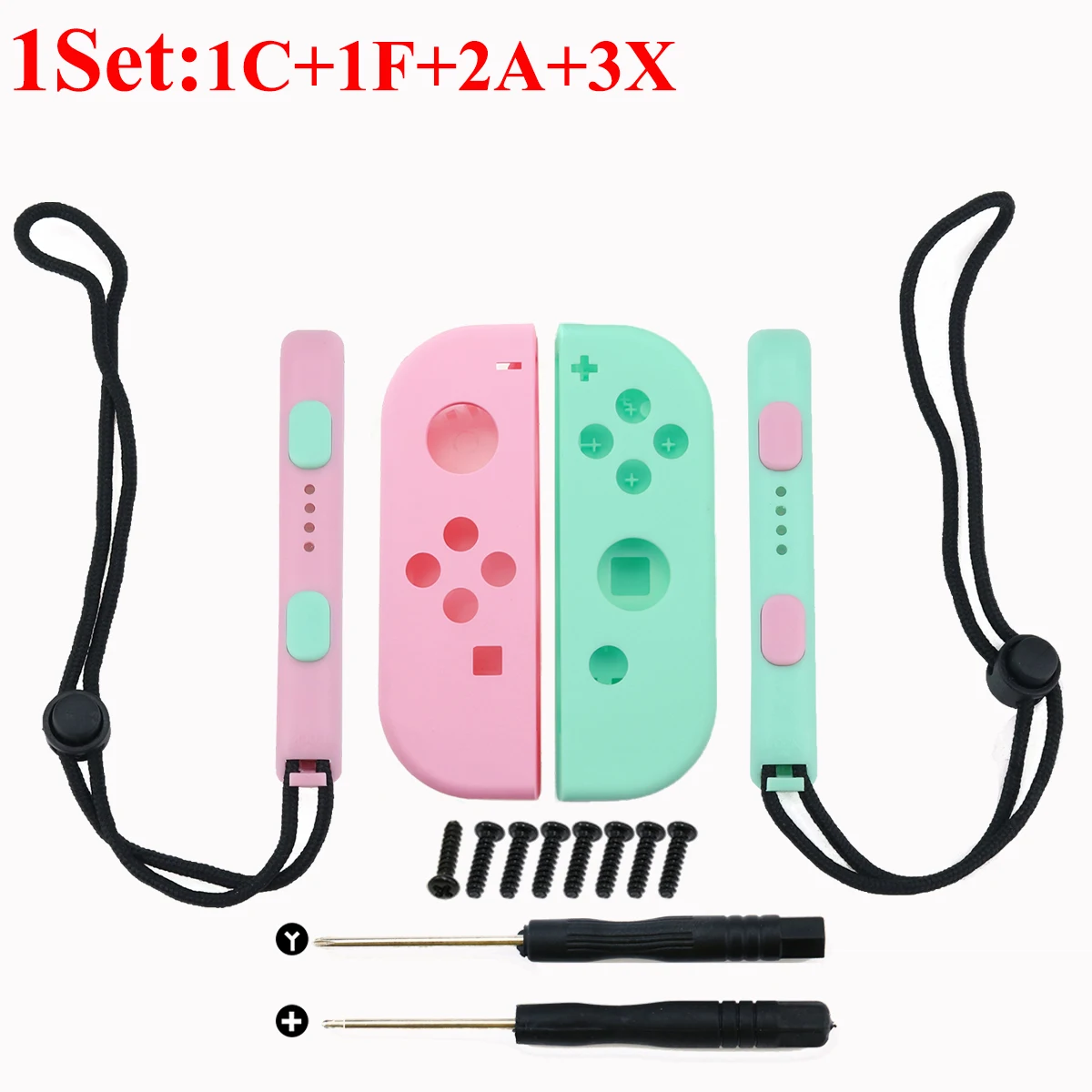 YuXi для Nintendo Switch консоль Joy con Корпус чехол запасные части и ручной ремешок Веревка