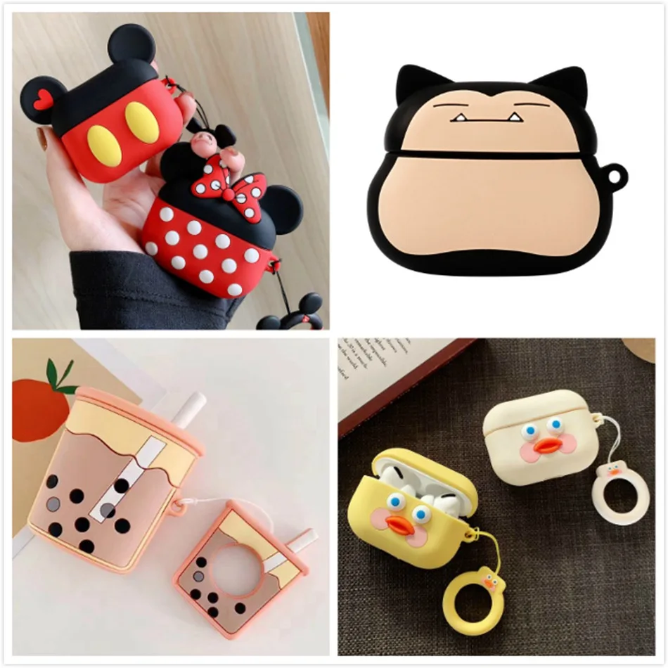 3D чехол для наушников Airpods Pro Чехол Силиконовый радио свинья Мультяшные